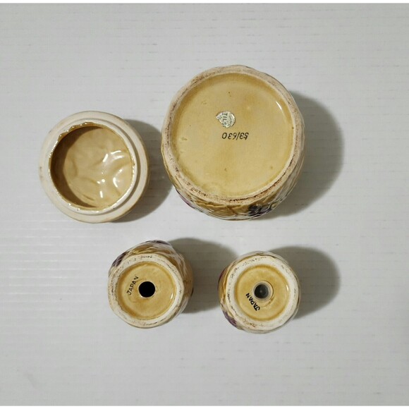 Tilso Japan Ceramic Set of Grease Jar and Salt & Pepper Shakers Fruits 53/630 - Picture 8 of 11